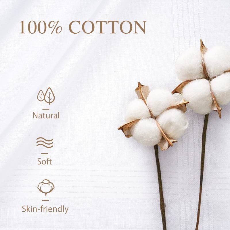 Selected Hanky Men's Handkerchiefs,100% Soft Cotton,White Classic Hankie Pack of 6 - Image 2